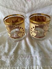 Vtg set of 2 1776-1976 Declaration of Independence Whiskey Glass teamsters #525 picture