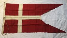 Vintage 1940s Denmark Pennant Flag 4’6” x 2’3” Panel Stitched Dovetail 135cm picture