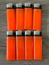 Lot of 8 Orange Brand NEW Disposable Lighters Spark Wheel Full size CUE2 CUE picture