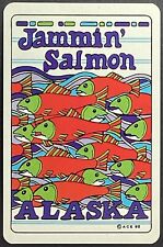 Jammin Salmon Alaska Fish Illustration VTG  Single Swap Playing Card Ace Spades picture