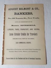 1895 print ad AUGUST BELMONT & COMPANY BANKERS Securities 23 Nassau St NYC  picture