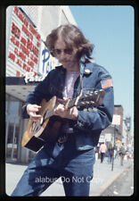 Orig 1970 SLIDE Young Man Playing Guitar Near Paris Cinema on Boylston St Boston picture