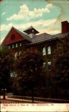 RARE 1911 POSTCARD-HIGH SCHOOL OF VINE ST. -SO. BETHLEHEM PENNSYLVANIA PA -BK67 picture