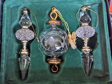 Waterford Crystal Marquis Set of Three Golden Accents Ornaments in Box picture