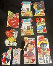 Lot Of 10 Vintage Die Cut Unused Valentine Day Cards 50s 60s picture