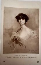 Postcard France Artist LASZLO - Portrait Anna De Noailles dated 1913 Signed  picture