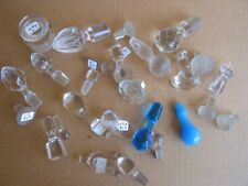 Group of Vintage Clear Glass Stoppers PLUS Two Blue Stoppers picture