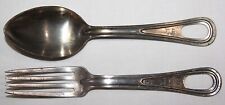 ORIGINAL EARLY WWII PLATED FORK AND SPOON FOR MESSKIT AND FIELD USE picture