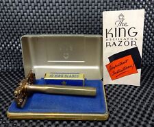Vintage KING OSCILLATING Safety Razor Set Case & Blades Unused Nice & Clean picture