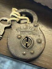 antique vintage SIX LEVER SARGENT   PADLOCK Works Comes With Key + Extras picture