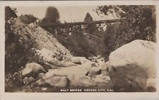 Nevada City, CA: Galt Bridge RPPC, 1911 California Real Photo Postcard *scarce* picture
