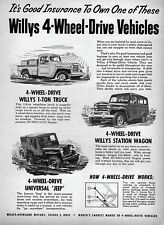 1951 Willys Overland Jeep CJ-3A 4x4 Pickup Truck & Wagon Original Ad BF1A picture