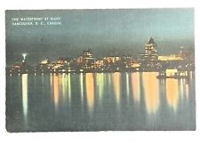 The Waterfront at Night Vancouver British Columbia Canada Postcard Linen picture