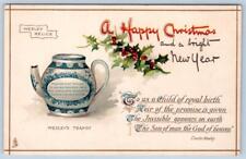 1910's TUCK'S HAPPY CHRISTMAS WESLEY RELICS TEAPOT SERIES #5005 POSTCARD picture
