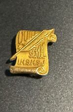Vintage 1/20 10k Gold Filled Quill & Scroll IHSHSJ Signed LGB- Lapel Hat Pin picture