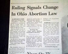 Historic Abortions Made Legal Roe v. Wade Supreme Court Decision 1973 NewspapER picture