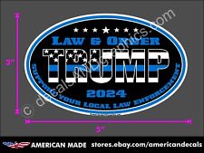TRUMP THIN BLUE LINE STICKER LAW & ORDER 2024 SUPPORT LAW ENFORCEMENT DECAL picture