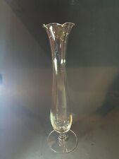 Vintage Clear Glass Rose Bud Vase  Scalloped Rim picture