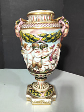 Antique Italian Capodimonti Porcelain Urn, Bacchanal, 13.5