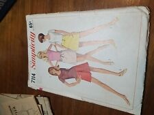 1967 Simplicity #7114 Teen Size 14T Bust 34 Girl Cut picture