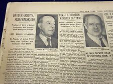1948 JULY 24 NEW YORK TIMES - D. W. GRIFFITH FILM PIONEER DIES - NT 132 picture