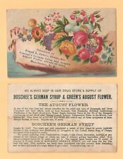 1880s FRANK A JAMES DRUGS { AUGUST FLOWER } MANCHESTER NH VICTORIAN TRADE CARD picture