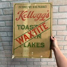 Antique 1910s Kelloggs Cereals Waxtite Cardbaord Advertising General Store Sign picture