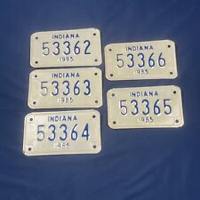 Vintage 1985 (5) Indiana Motorcycle License Plate Lot Consecutive Numbers Look picture