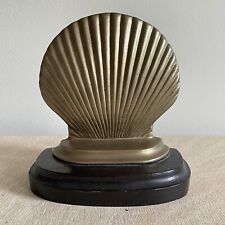 Vintage Mid Century Brass Scalloped Sea Shell Small Table Desk Lamp Light *READ picture