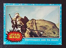 1977 Star Wars trading card #24 Stormtroopers seek droids series 1 blue VG+EX 77 picture