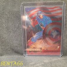 1995 Marvel Metal 🔥 Captain America Regular Metal Blaster Insert Card #2 Rare picture
