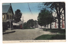 Vintage Postcard NH West Peterborough Main Street Post Office c1908 -*1570 picture