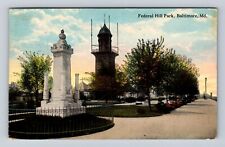 Baltimore MD-Maryland, Federal Hill Park, Antique, Vintage c1915 Postcard picture