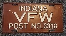 Vintage Lafayette Indiana VFW post no. 3318 license plate     picture