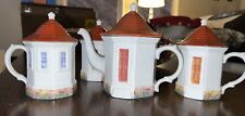 Mount Vernon Necessities Room Tea Set Ceramic Teapot And 3 Teacups Rare Vintage picture