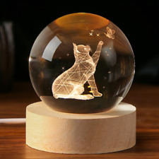Cat Lover Gifts for Women Figurines in Crystal Ball 60mm Decor Cat 3D Cat picture