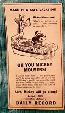 1939 early Mickey Mouse and Goofy ad DISNEY 4X7 cool picture