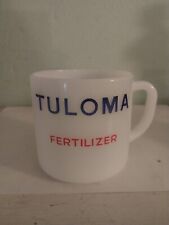 Federal Glass milk glass advertising coffee mug Tuloma Fertilizer 1960's? picture