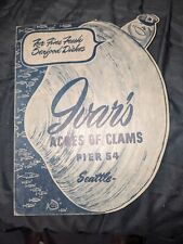 Ivar's Acres of Clams restaurant menu 1950's picture