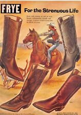 Frye Western Cowboy Boots Horse Riding Equipment Vintage Magazine Print Ad picture