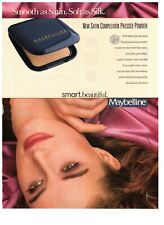 1989 Maybelline Satin Complexion Pressed Powder Vintage Print Advertisement picture