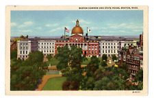 Postcard Boston Commons and State House Boston Massachusetts picture