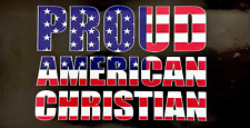 Trump... Proud American Christian...Truck Decals Sticker  (3 Pack) #124 picture