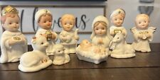 10 Pc Homco Nativity Set Christmas Home Interiors White figurines VINTAGE Xmas picture