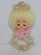 Vintage Kitschy Christmas Japan Angel Girl Elf Pixie Head Face Ornament Crafts picture