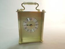 Vintage Heirloom Carriage Desk / Shelf Clock Footed Brass Case w/ Japan Movement picture