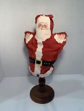 Primitive Santa Handmade Old World Red ￼ Cloth, Antique, Sewing Spool, Christmas picture