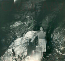 1954 Cornwall Tintagel  Merlins Cave Woman 