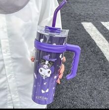 Sanrio Hello Kitty And Friends Cute Purple Kuromi Thermos Cup Bottle Large 900mL picture