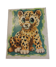 Vintage Big Eye Cub Paint By Number Retro unframed CUTE already painted picture